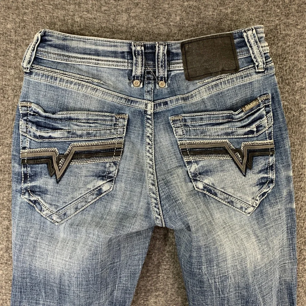 Salvage Supply Co Jeans Men 29S 29x30 Haovc Straight Slim Buckle Pants Stretch